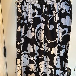 Black and White Floral Skirt